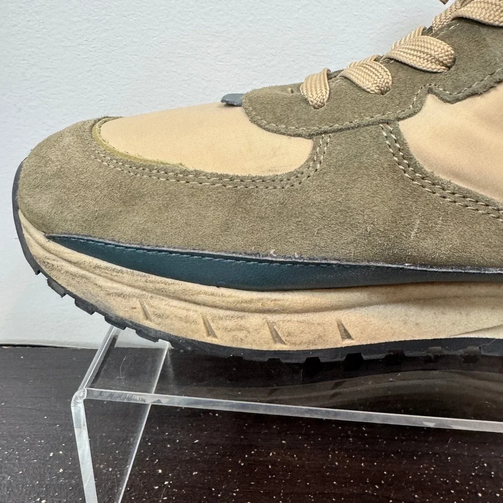 Madewell MWL Court High Top Sneakers Womens 9.5 Olive Green Tan Suede‎ Nylon